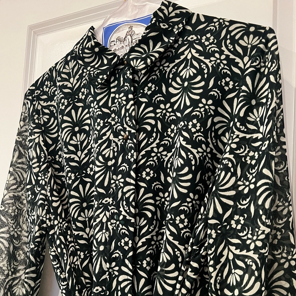 Green Zara Button Down Dress with tie